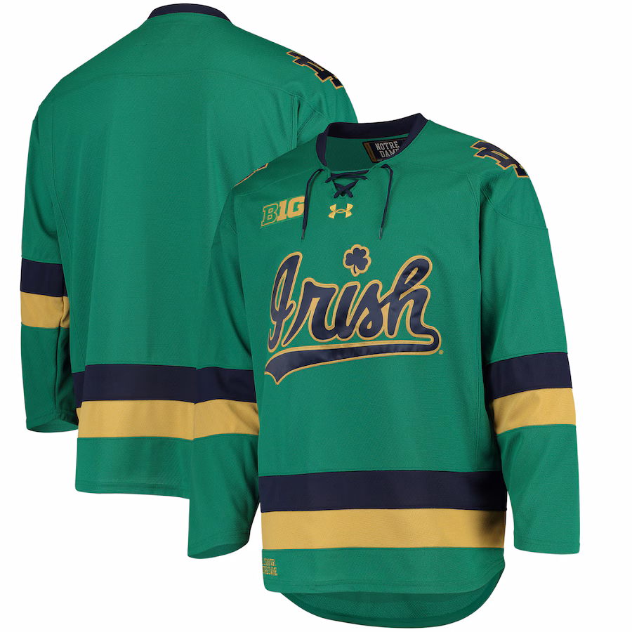 Men's Under Armour Green Notre Dame Fighting Irish Replica Hockey Jersey - Ujersey NFL Shop