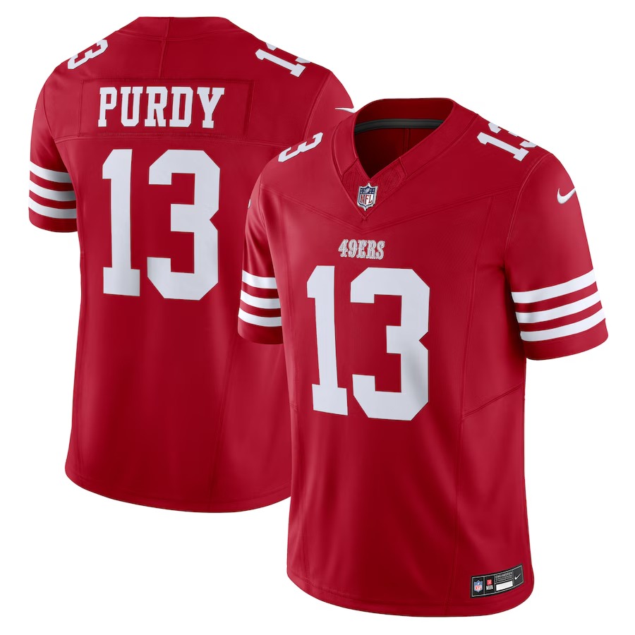 Men's San Francisco 49ers Brock Purdy Nike Scarlet Vapor F.U.S.E. Limited Jersey - Ujersey NFL Shop
