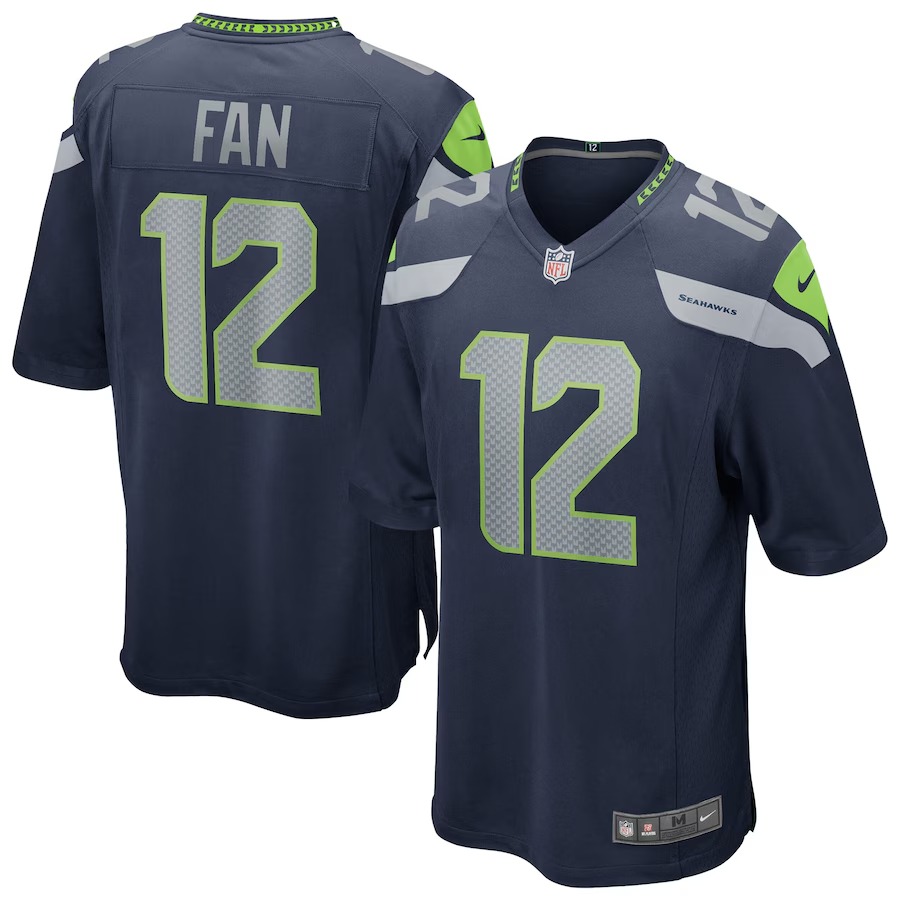 Men's Seattle Seahawks 12s Nike College Navy Team Game Jersey - Ujersey NFL Shop