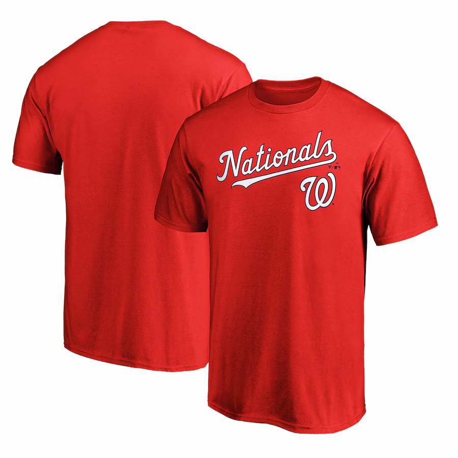 Men's Washington Nationals Red Team Lockup T-Shirt - Ujersey