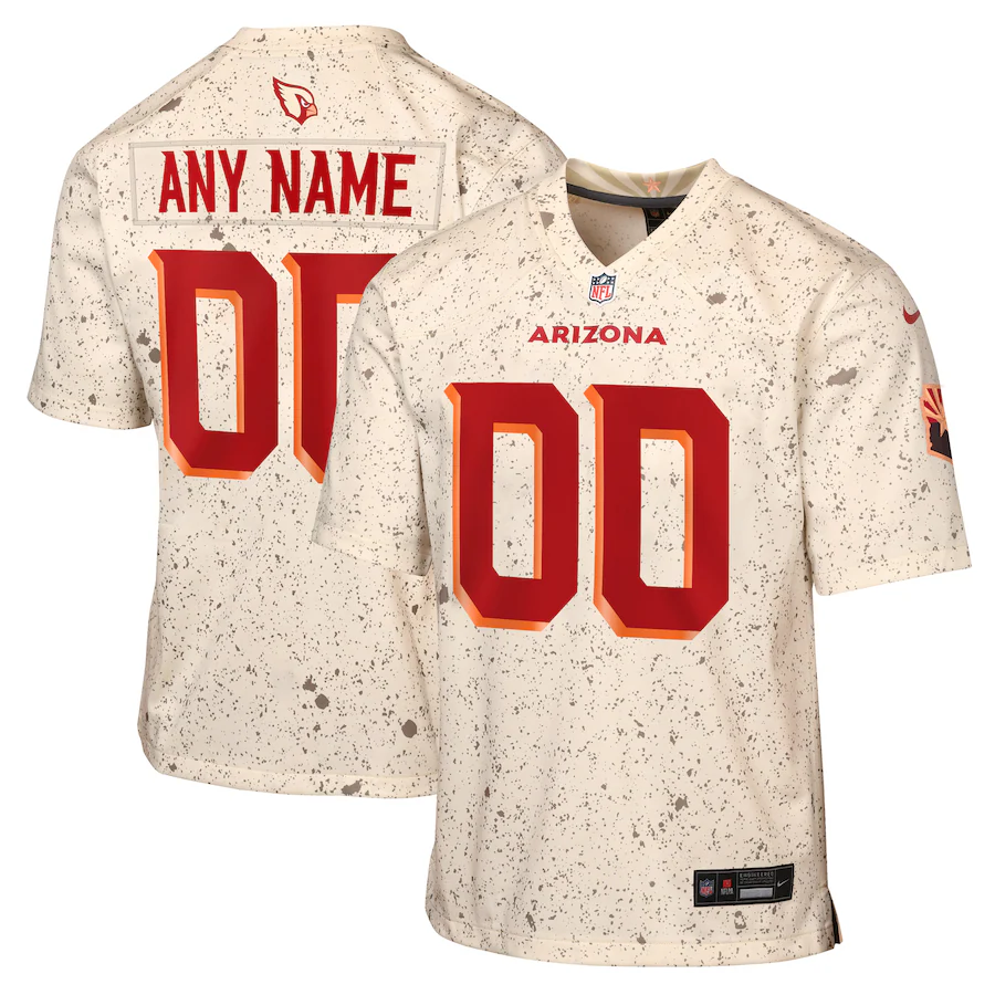 Youth Arizona Cardinals Nike Natural 2025 Rivalries Collection Custom Game Jersey - Ujersey NFL Shop