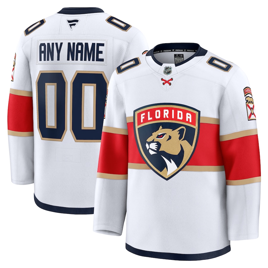 Men's Florida Panthers Fanatics White Away Premium Custom Jersey - Ujersey Shop