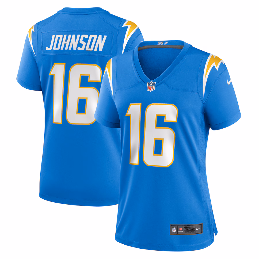 Women's Los Angeles Chargers Tyler Johnson Nike  Powder Blue Team Game Jersey - Ujersey Shop