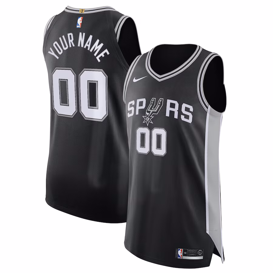 Men's San Antonio Spurs Nike Black Authentic Custom Jersey - Icon Edition - Ujersey Shop