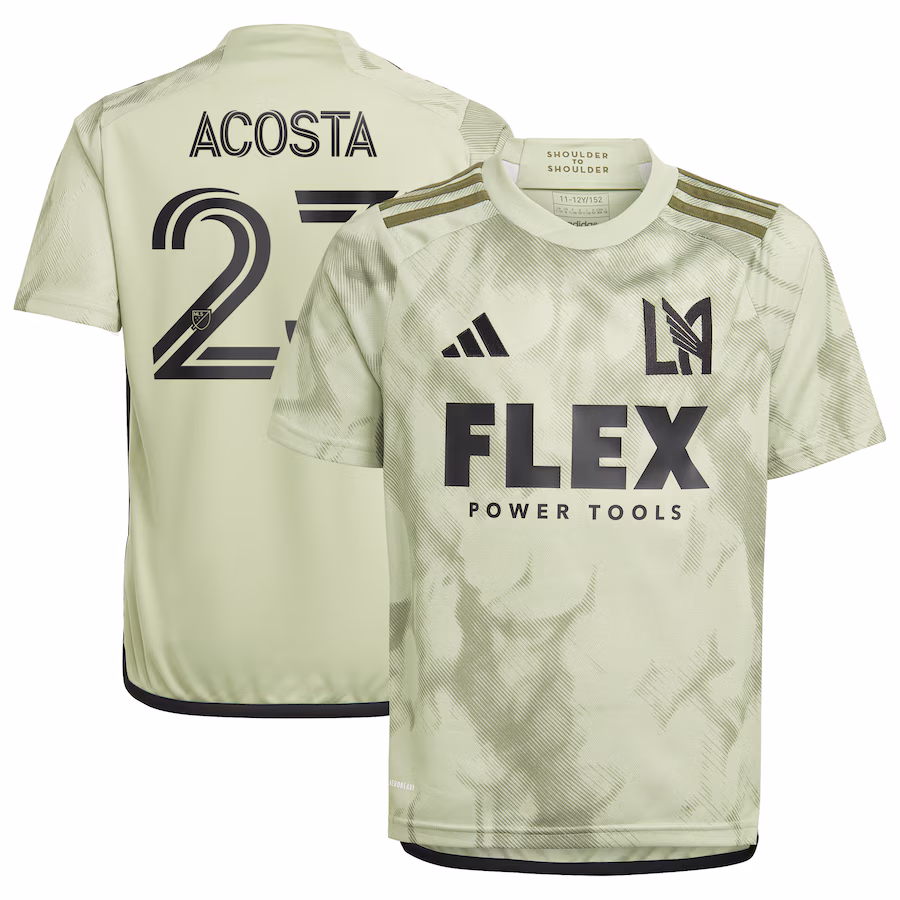 Youth LAFC Kellyn Acosta adidas Green 2023 Smokescreen Replica Player Jersey - Ujersey Shop