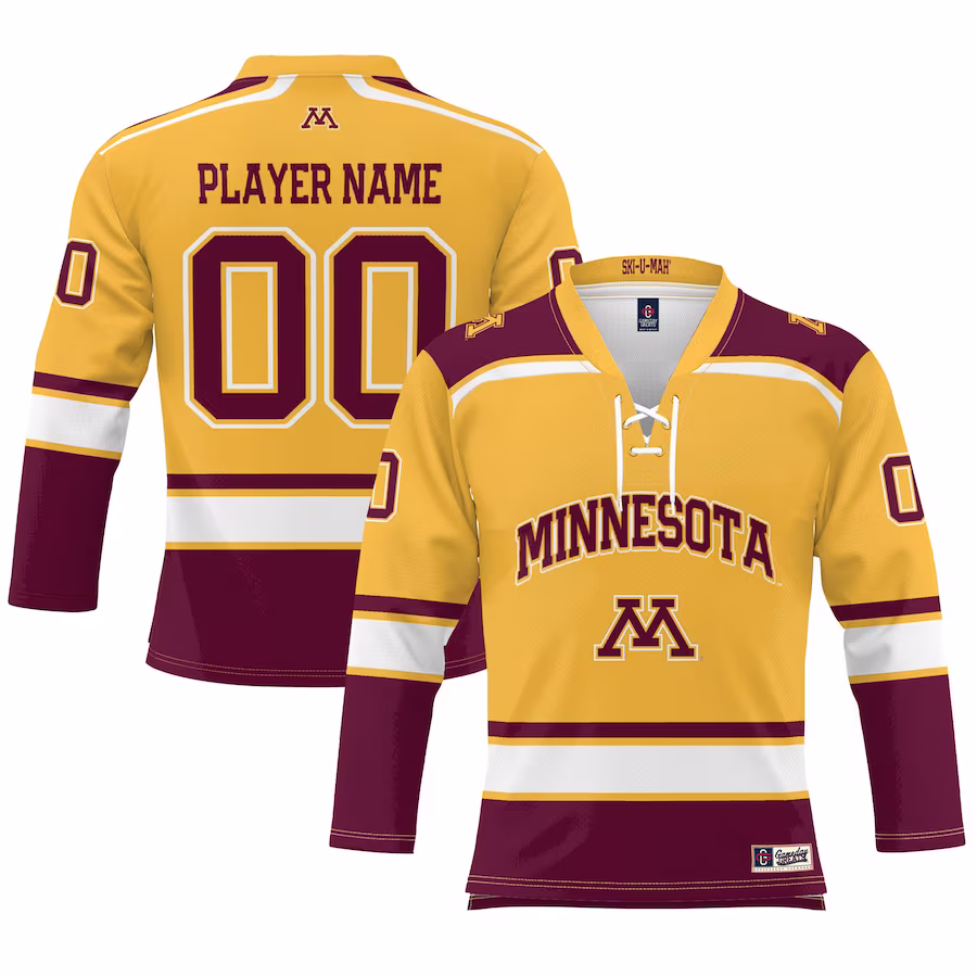 Minnesota Golden Gophers GameDay Greats Women's NIL Pick-A-Player Hockey Jersey - Gold - Ujersey Shop