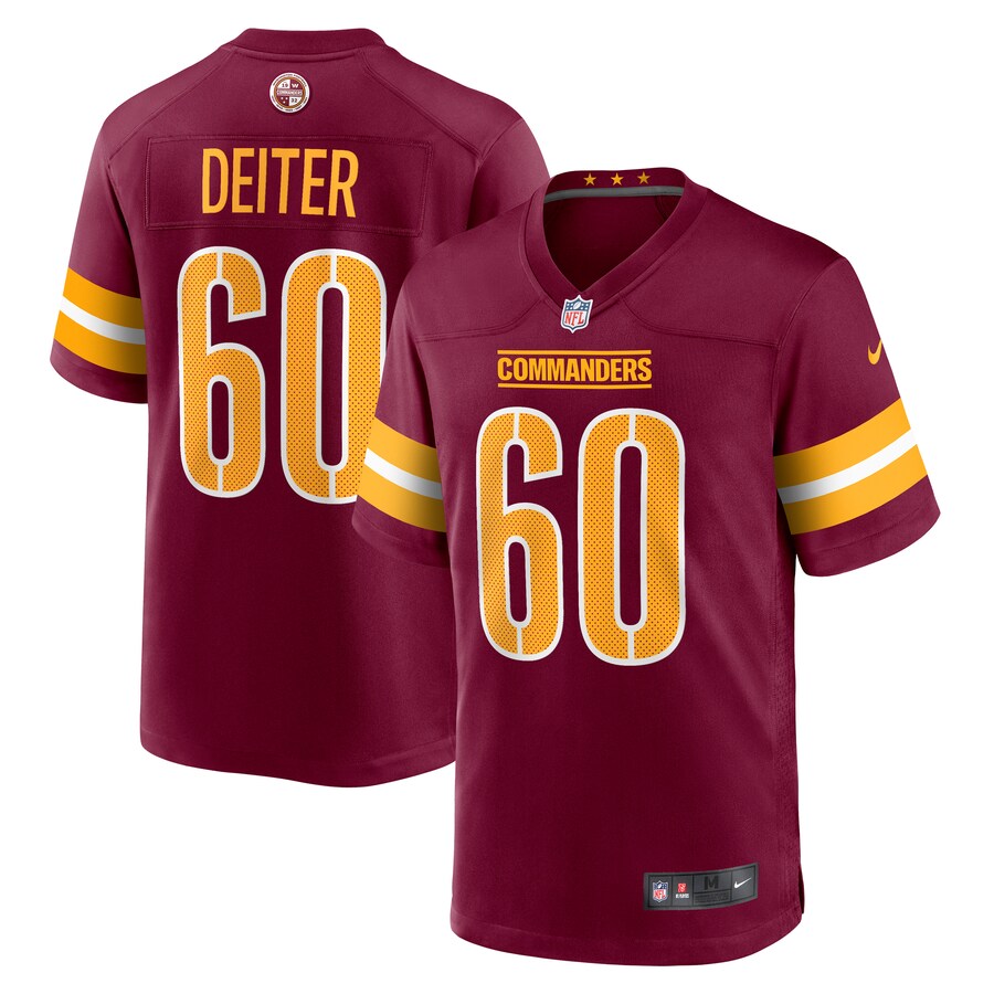 Men's Washington Commanders Michael Deiter Nike Burgundy Game Jersey - Ujersey Shop
