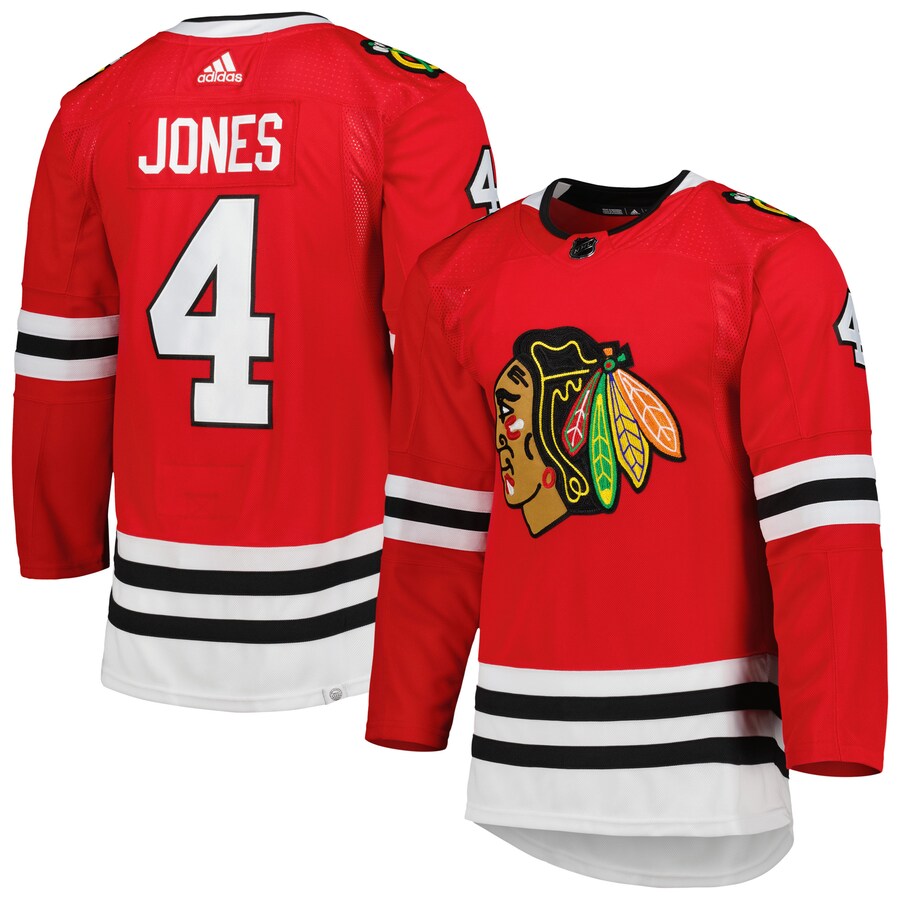 Men's Chicago Blackhawks Seth Jones adidas Red Home Primegreen Authentic Pro Player Jersey - Ujersey Shop