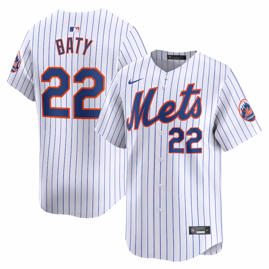 Men's New York Mets Brett Baty Nike White Home Limited Player Jersey - Ujersey Shop