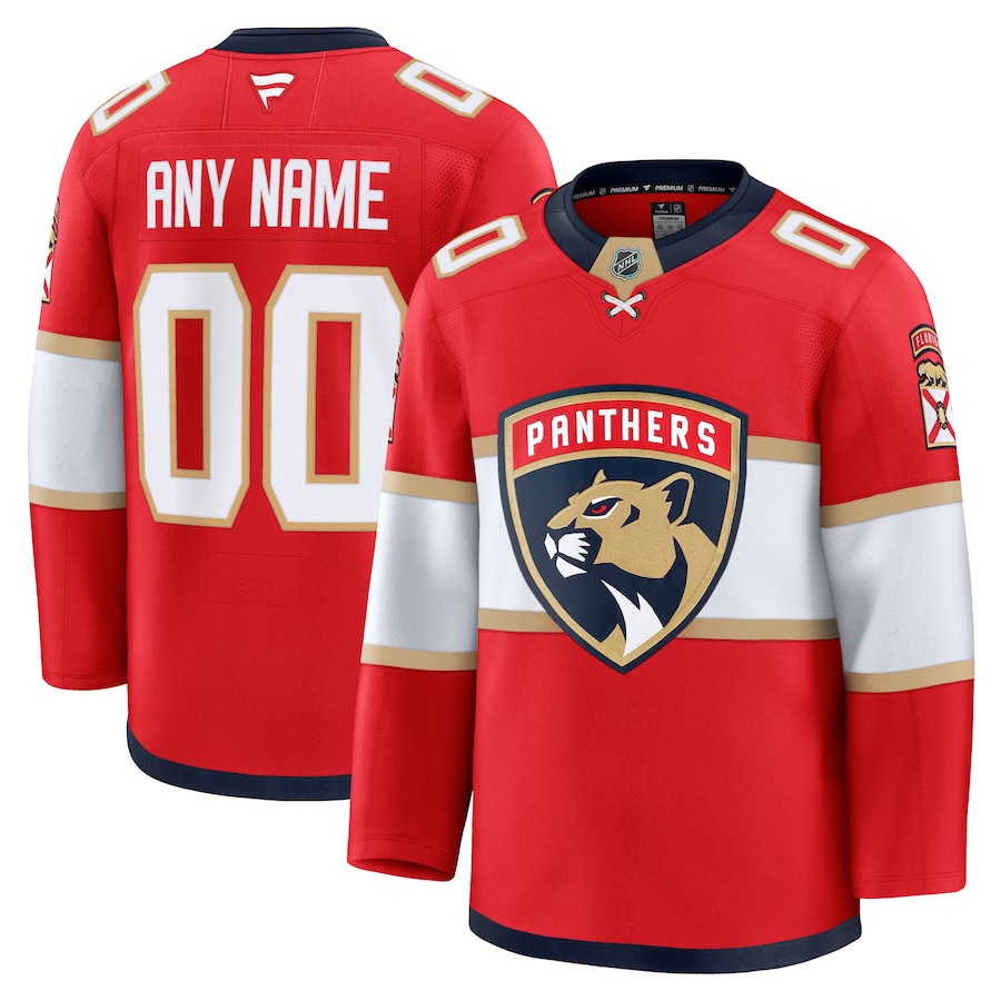 Men's Florida Panthers Fanatics Red Home Premium Custom Jersey - Ujersey Shop