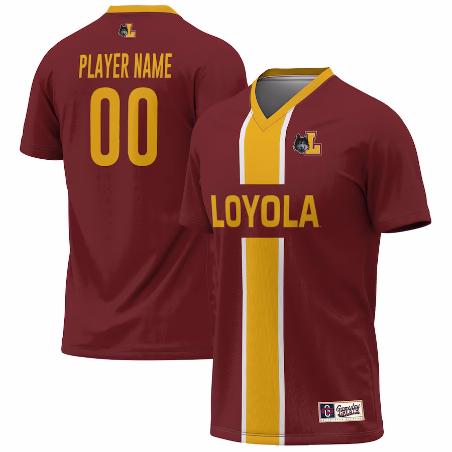 Loyola Chicago Ramblers GameDay Greats Unisex Pick-A-Player NIL Lightweight Soccer Jersey - Maroon - Ujersey Shop