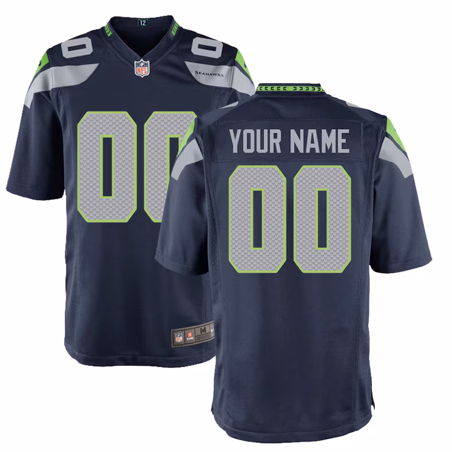 Youth Seattle Seahawks Nike College Navy Custom Game Jersey - Ujersey Shop