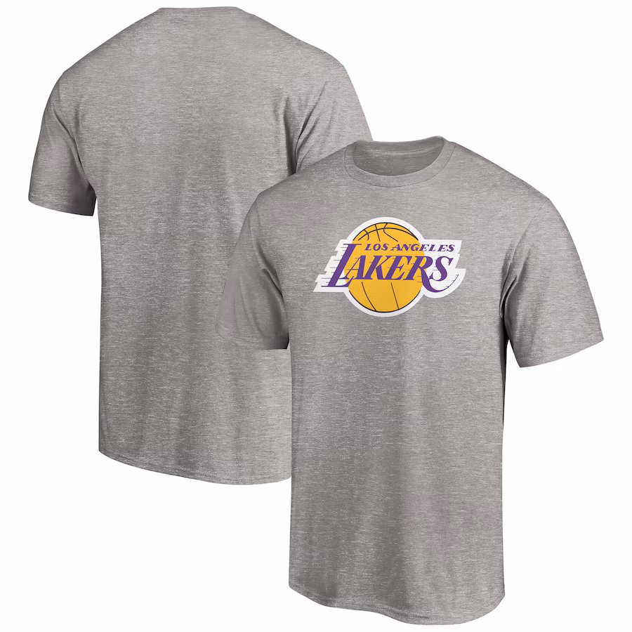 Men's Los Angeles Lakers Heather Gray Logo T-Shirt - Ujersey Shop