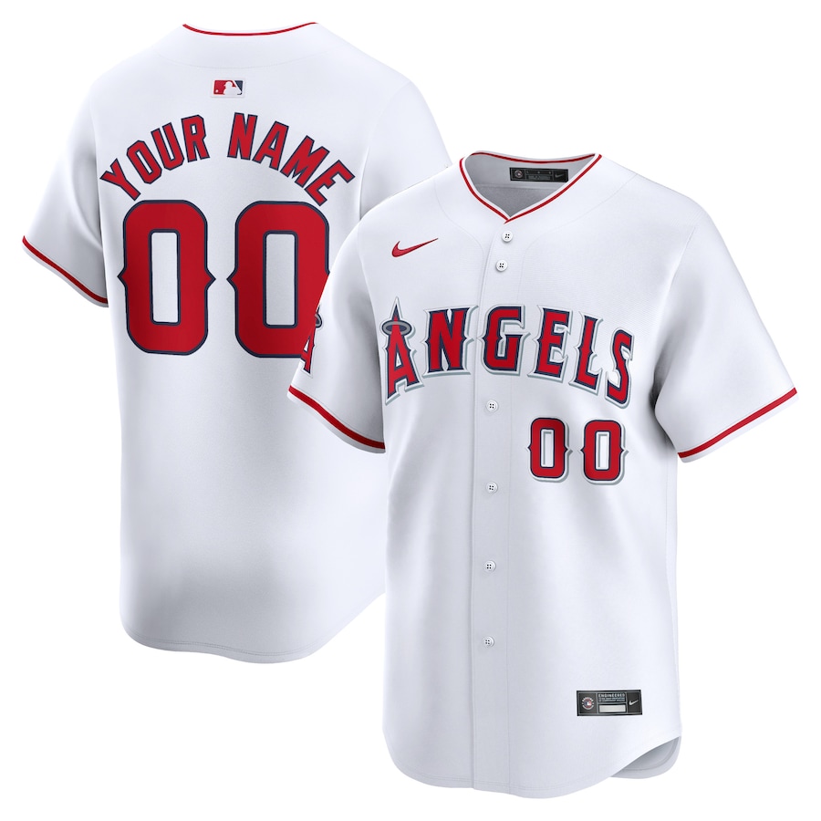 Youth Los Angeles Angels Nike White Home Limited Custom Jersey - Ujersey Shop