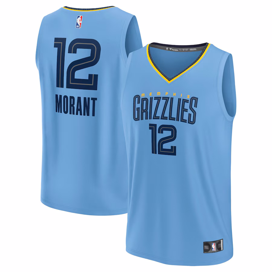 Youth Memphis Grizzlies Ja Morant Fanatics Light Blue Fast Break Player Jersey - Statement Edition - Ujersey Shop