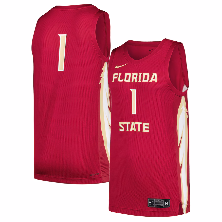 Men's Nike #1 Garnet Florida State Seminoles Replica Jersey - Ujersey Shop