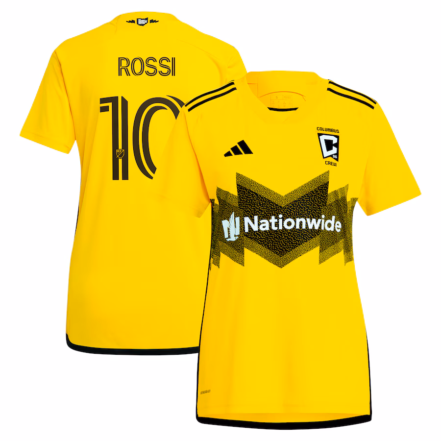 Women's Columbus Crew Diego Rossi adidas Yellow 2024 The Home Kit Replica Player Jersey - Ujersey Shop