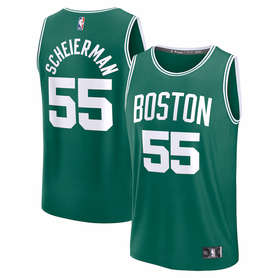 Youth Boston Celtics Baylor Scheierman Fanatics Kelly Green 2024 NBA Draft Fast Break Player Jersey - Icon Edition - Ujersey Shop