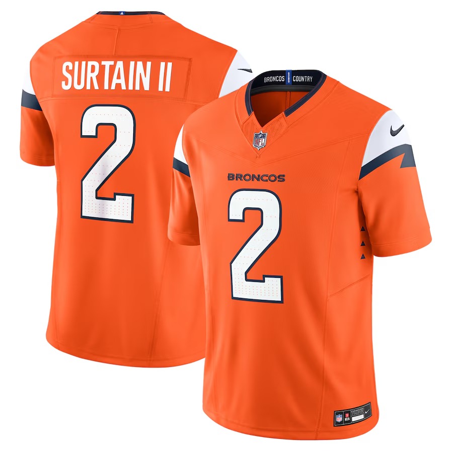Men's Denver Broncos Patrick Surtain II Nike Orange Vapor F.U.S.E. Limited Jersey - Ujersey Shop