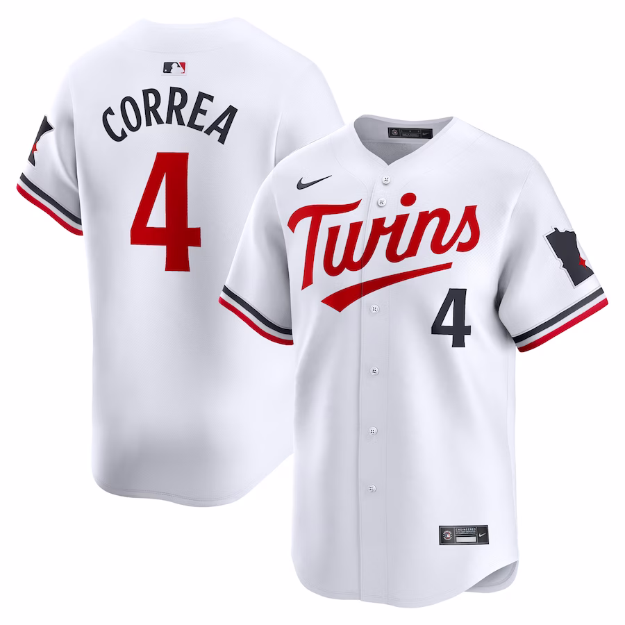 Men's Minnesota Twins Carlos Correa Nike White Home Limited Player Jersey - Ujersey Shop