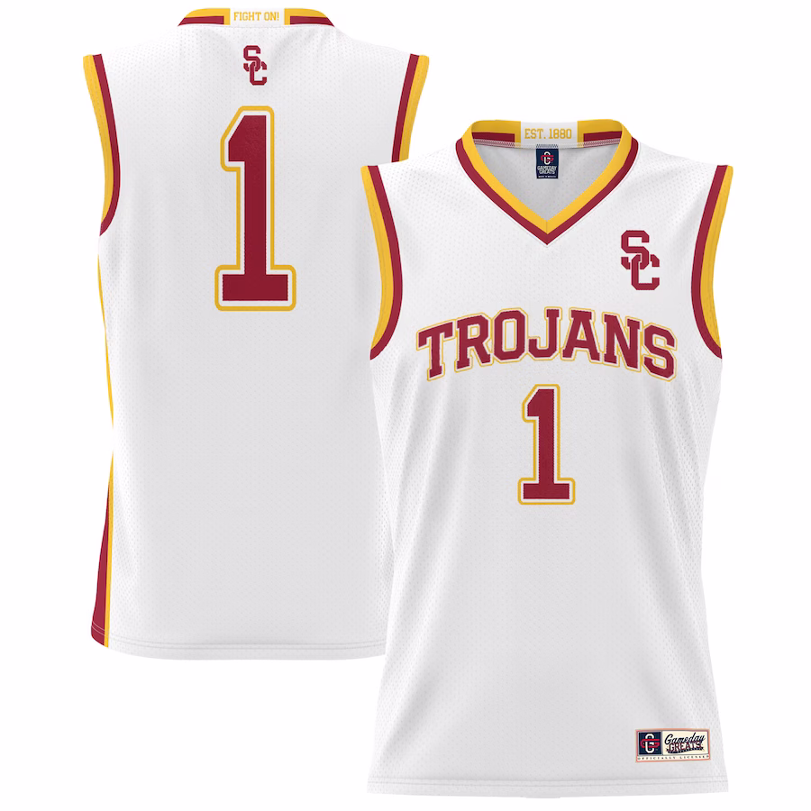 #1 USC Trojans GameDay Greats Unisex Lightweight Basketball Jersey - White - Ujersey Shop