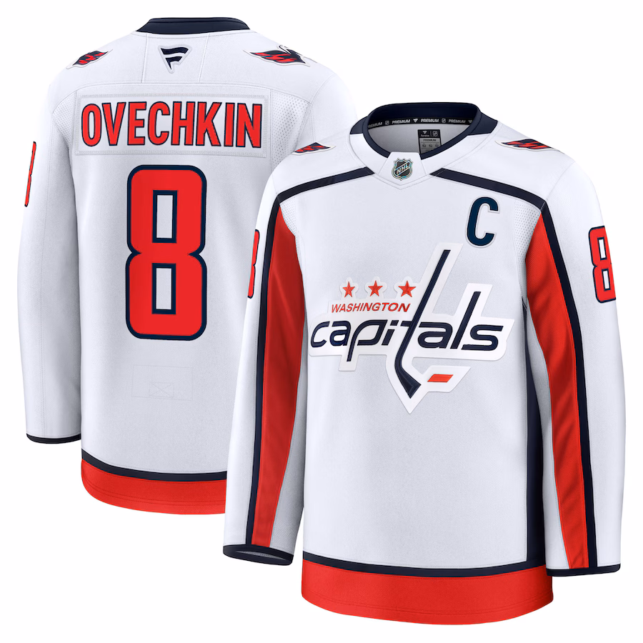 Men's Washington Capitals Alexander Ovechkin Fanatics White Away Premium Jersey - Ujersey Shop