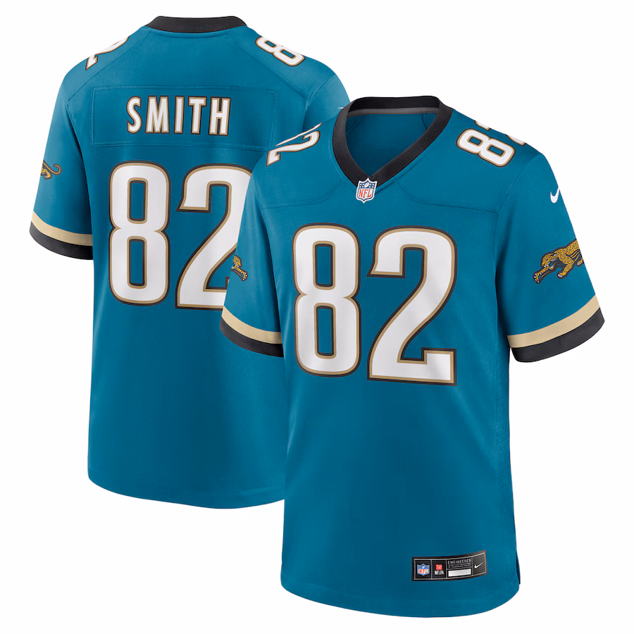 Men's Jacksonville Jaguars Jimmy Smith Nike Teal Prowler Throwback Retired Player Game Jersey - Ujersey Shop