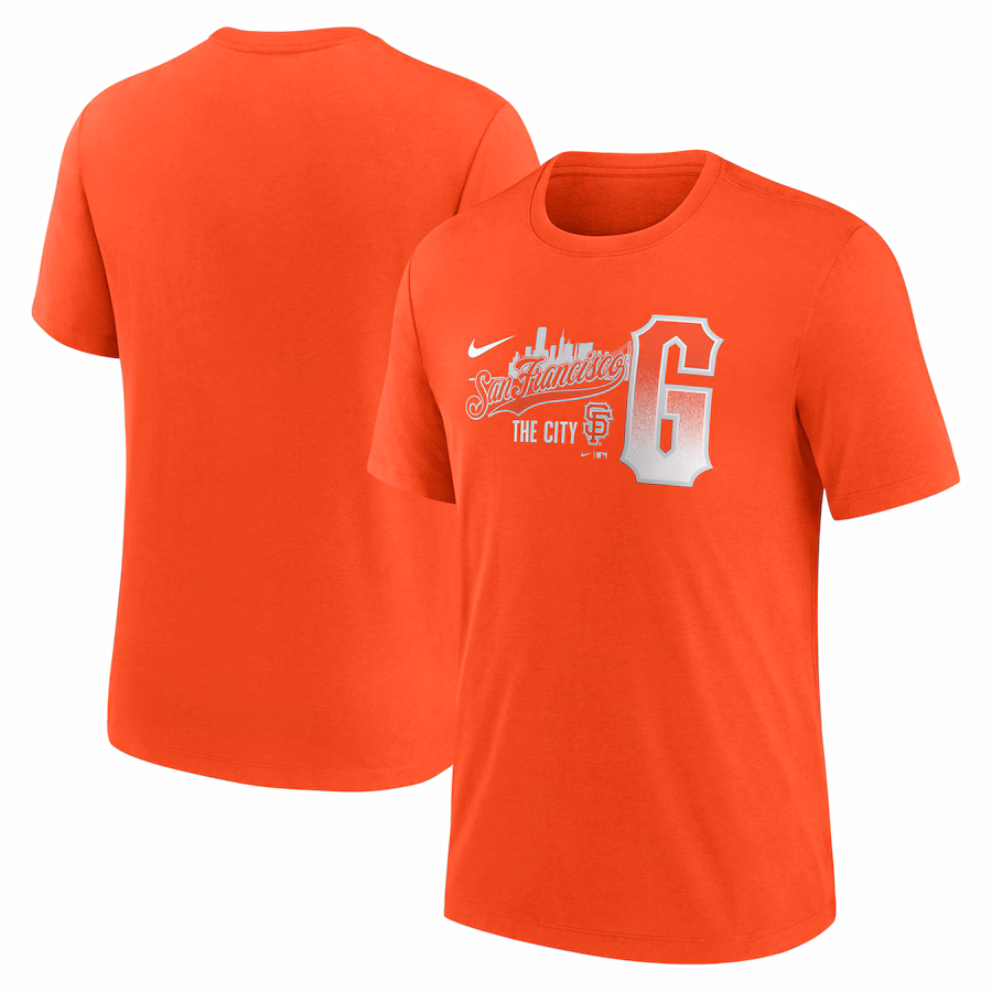 Men's San Francisco Giants Nike Orange City Connect Tri-Blend T-Shirt - Ujersey Shop