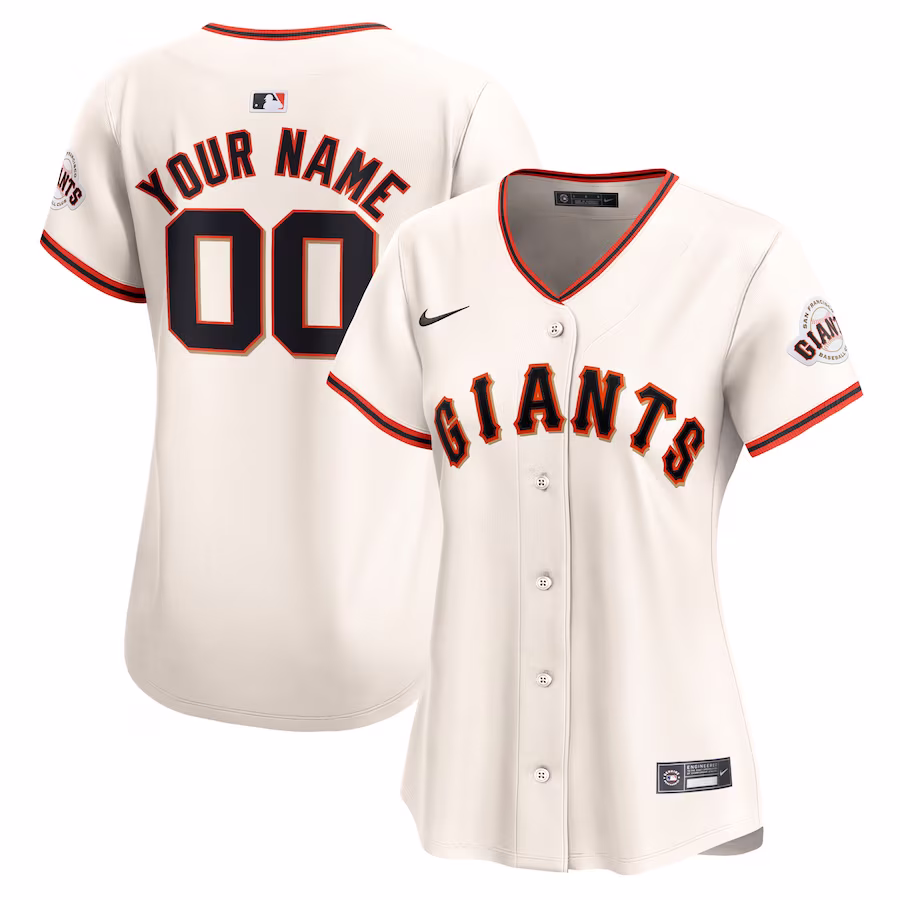 Women's San Francisco Giants Nike Cream Home Limited Custom Jersey - Ujersey Shop