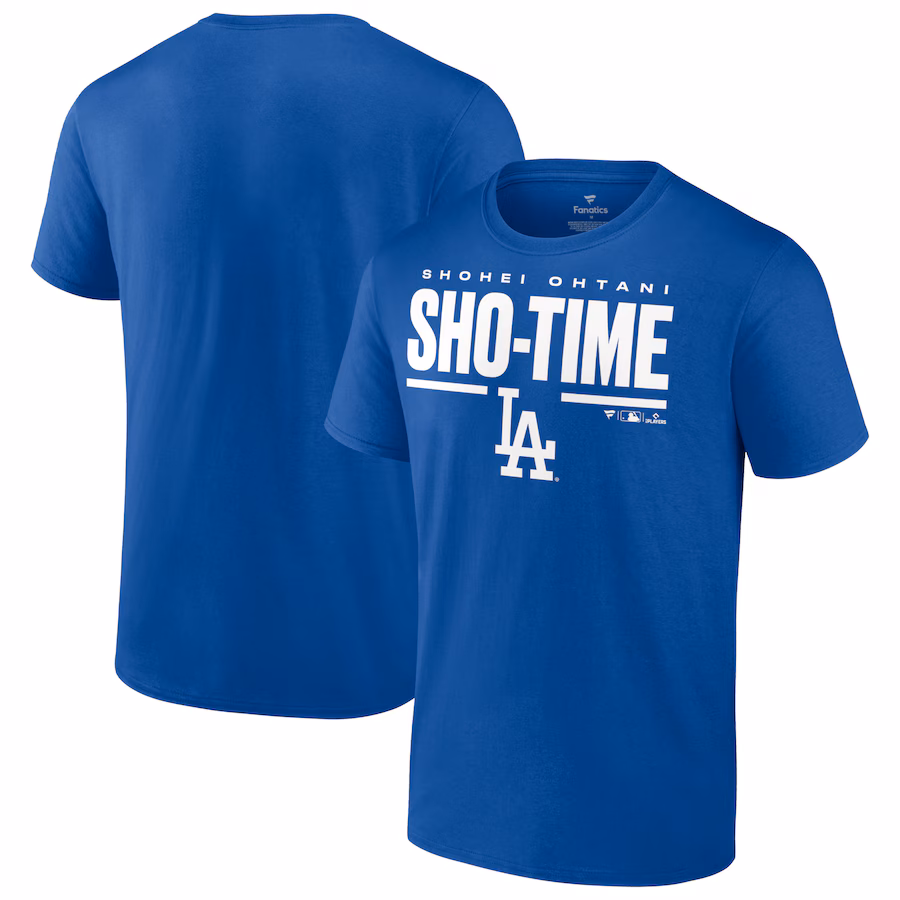 Men's Los Angeles Dodgers Shohei Ohtani Royal Sho-Time Horizontal T-Shirt - Ujersey Shop