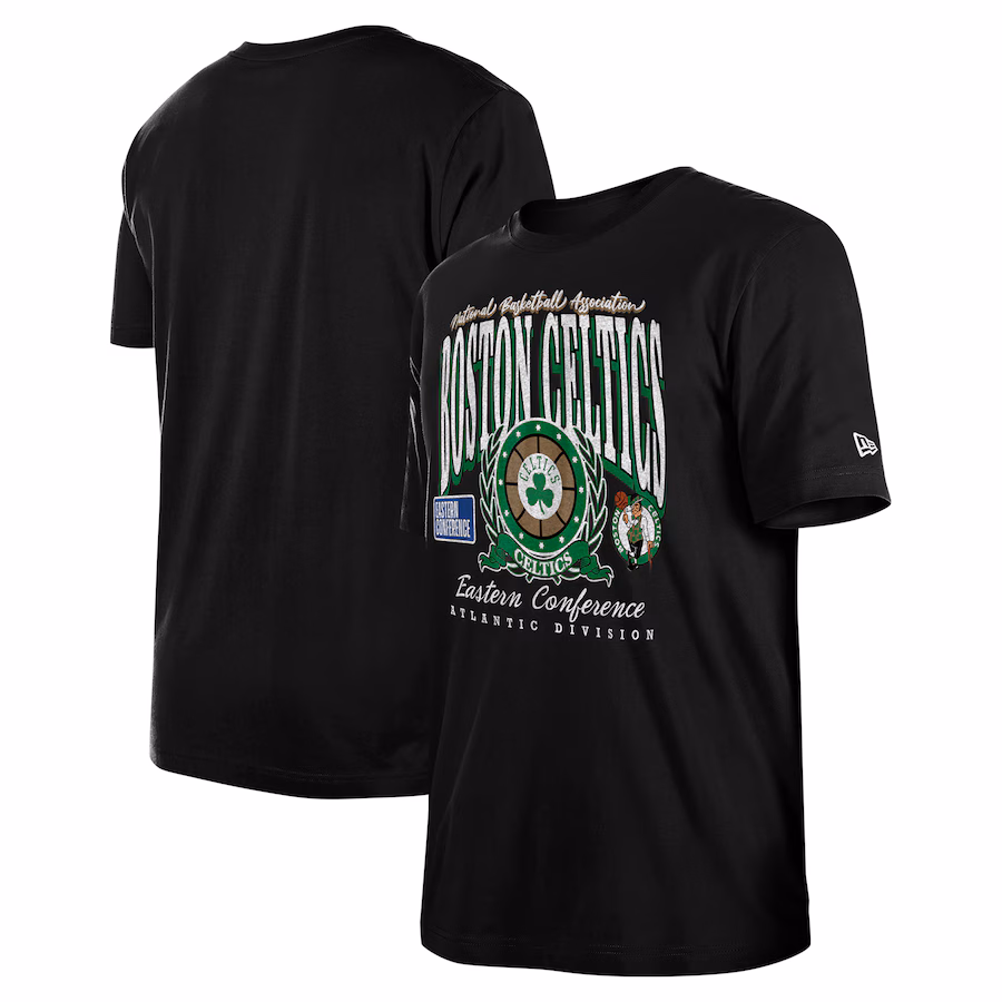 Unisex Boston Celtics  New Era Black Oversized Essentials Boxy T-Shirt - Ujersey Shop
