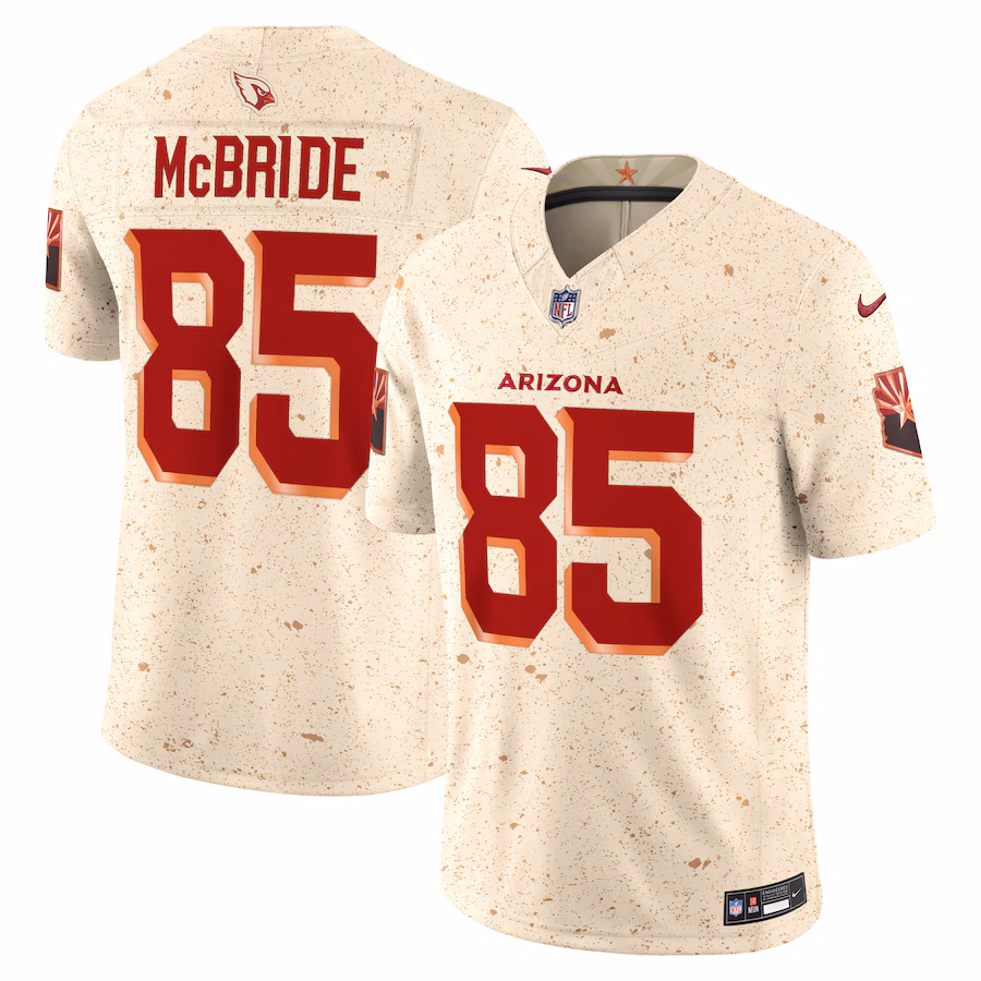 Men's Arizona Cardinals Trey McBride Nike Natural 2025 Rivalries Collection Limited Jersey - Ujersey Shop