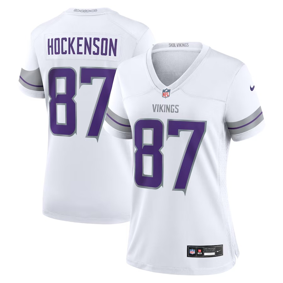 Women's Minnesota Vikings T.J. Hockenson Nike White Alternate Game Player Jersey - Ujersey Shop