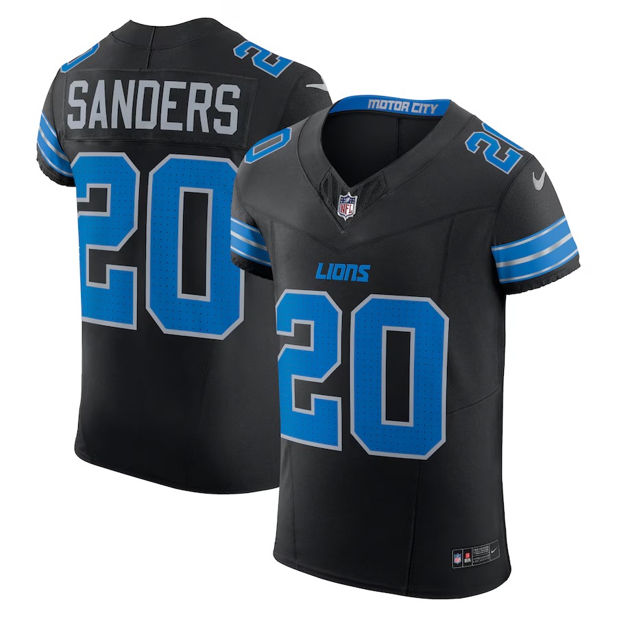 Men's Detroit Lions Barry Sanders Nike Black Retired Player Alternate Vapor F.U.S.E. Elite Jersey - Ujersey Shop