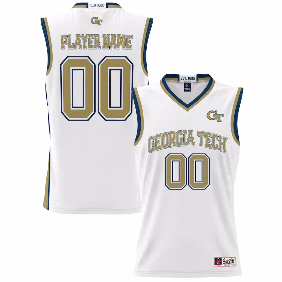 Georgia Tech Yellow Jackets GameDay Greats Unisex NIL Pick-A-Player Lightweight Basketball Jersey - White - Ujersey Shop