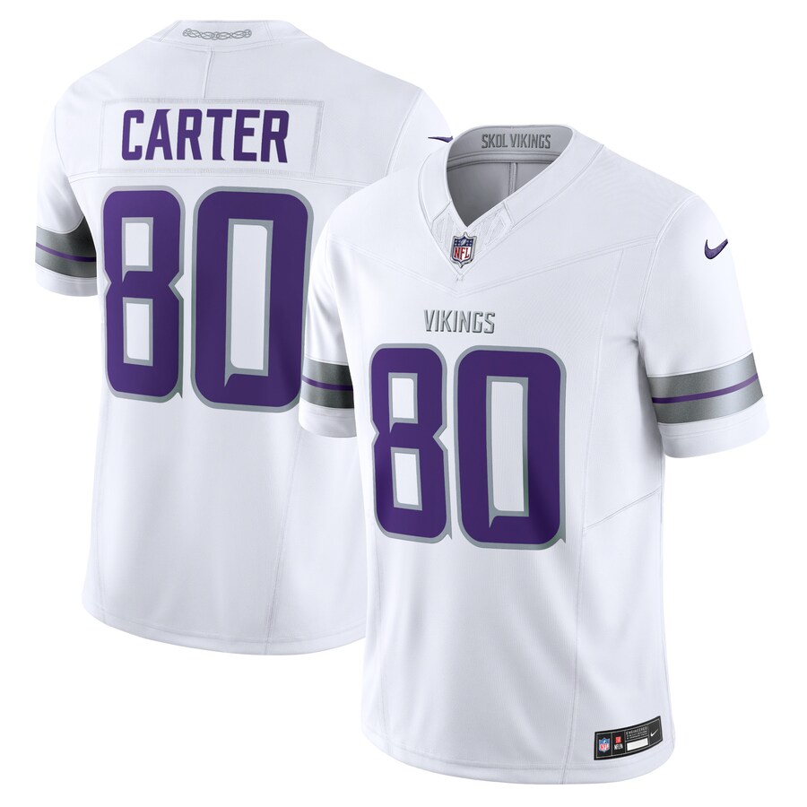 Men's Minnesota Vikings Cris Carter Nike White Alternate Vapor F.U.S.E. Retired Player Limited Jersey - Ujersey Shop