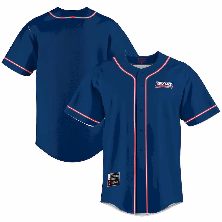 Men's GameDay Greats  Blue Florida Atlantic Owls  Lightweight Baseball Jersey - Ujersey Shop