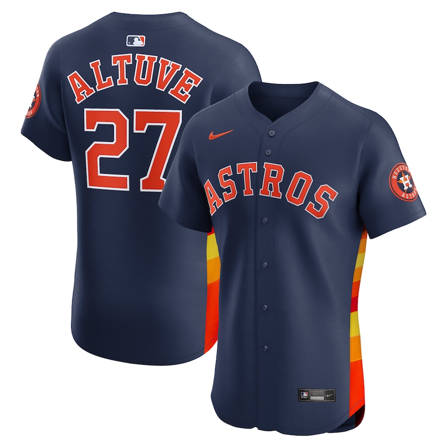 Men's Houston Astros Jose Altuve Nike Navy Alternate 2 Elite Player Jersey - Ujersey Shop