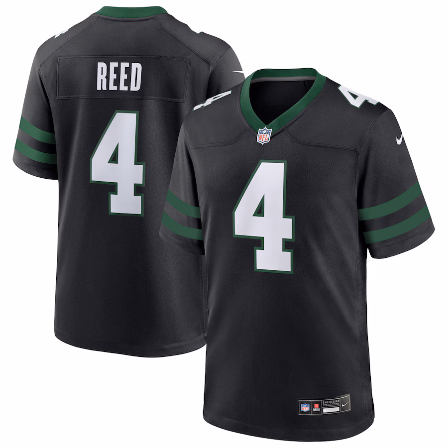 Men's New York Jets D.J. Reed Nike Legacy Black Alternate Game Jersey - Ujersey Shop