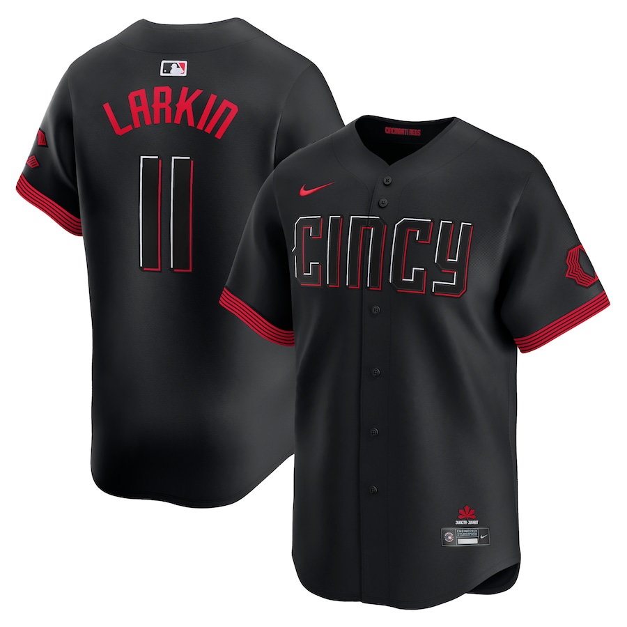 Men's Cincinnati Reds Barry Larkin Nike Black City Connect Limited Player Jersey - Ujersey Shop