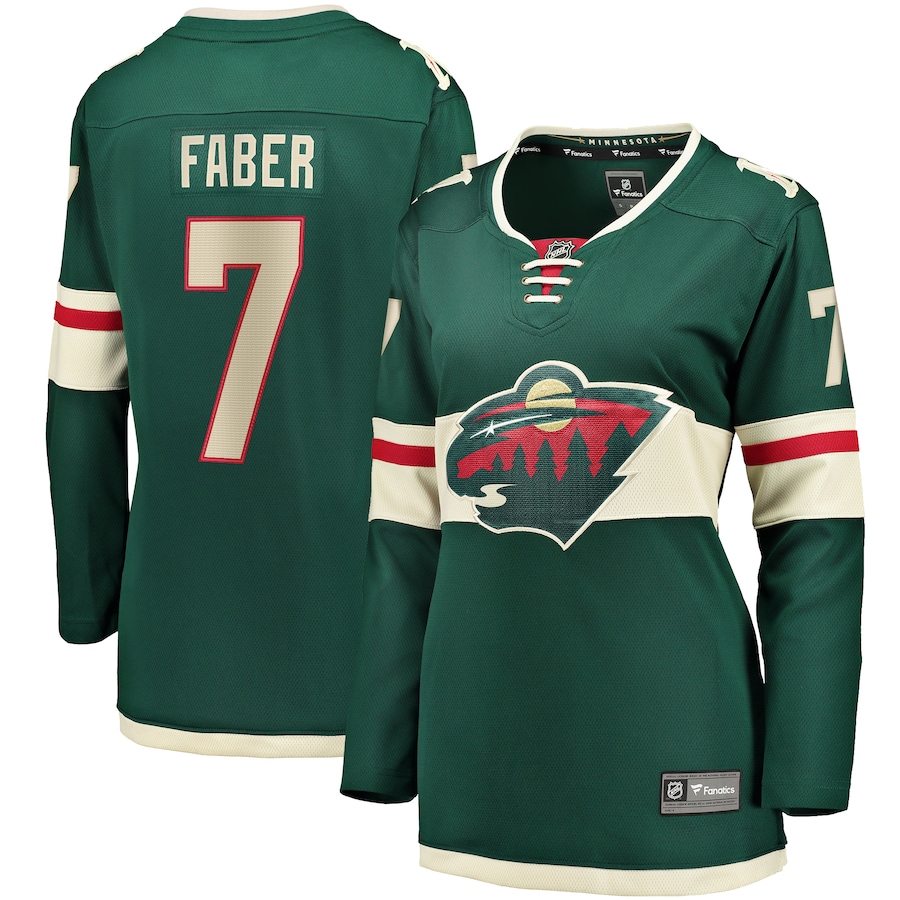 Women's Minnesota Wild Brock Faber Fanatics Green Home Breakaway Player Jersey - Ujersey Shop