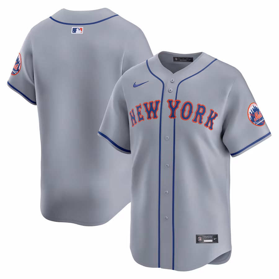 Men's New York Mets  Nike Gray Away Limited Jersey - Ujersey Shop