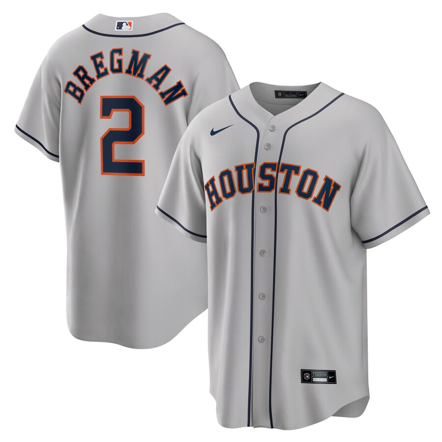 Men's Houston Astros Alex Bregman Nike Gray Road Replica Player Name Jersey - Ujersey Shop