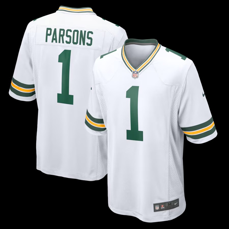 Men's Green Bay Packers Micah Parsons Nike White Game Player Jersey - Ujersey Shop