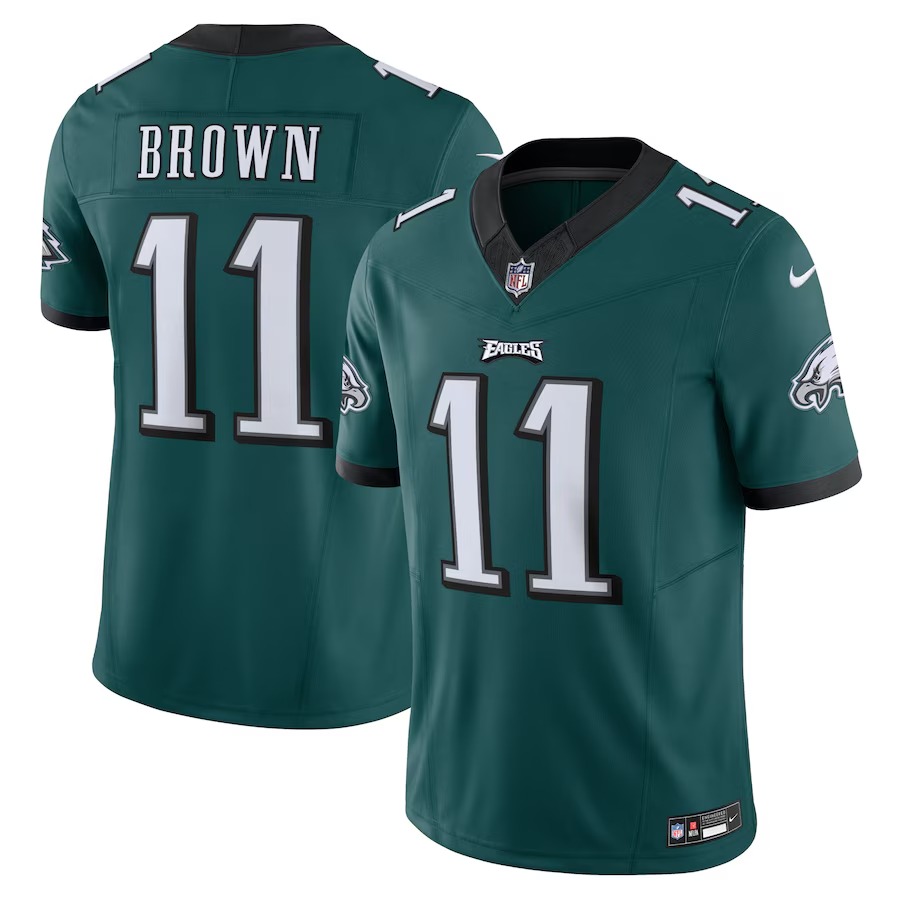 Men's Philadelphia Eagles A.J. Brown Nike Green Vapor F.U.S.E. Limited Jersey - Ujersey Shop