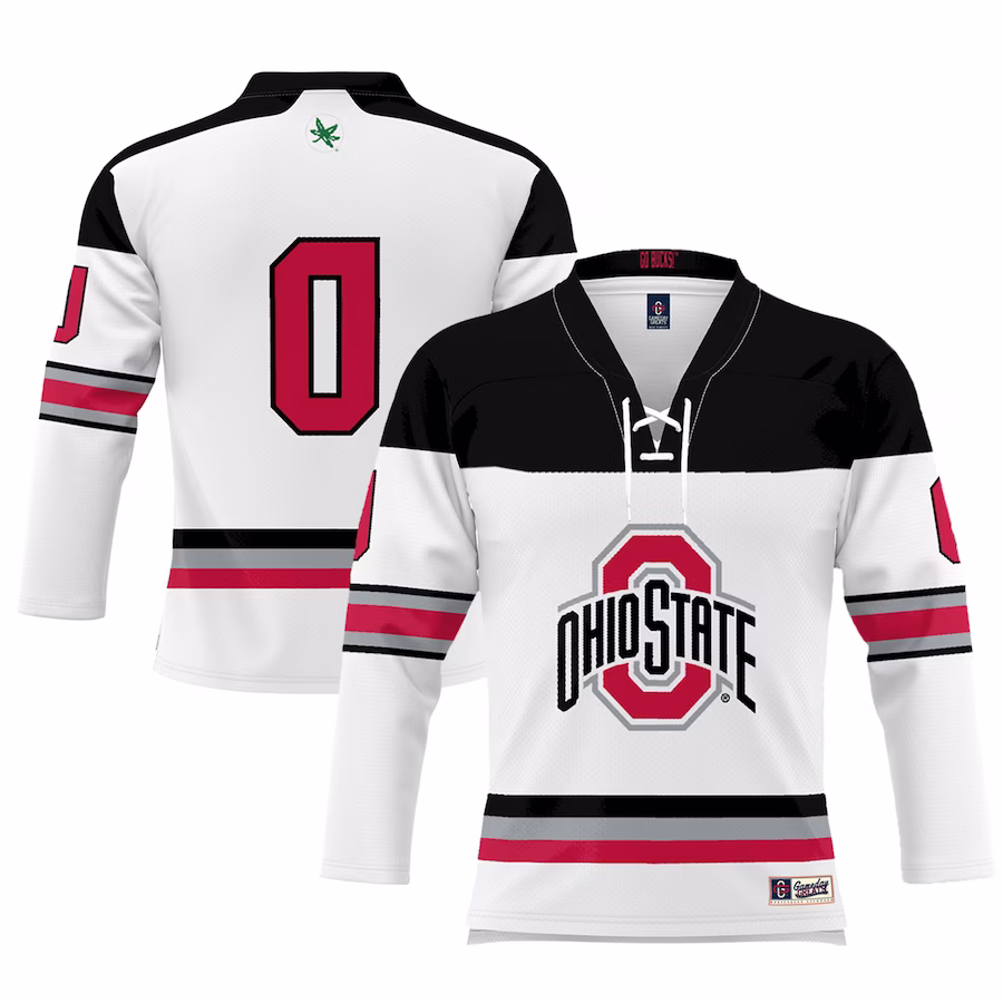 #0 Ohio State Buckeyes GameDay Greats Unisex Women's Hockey Jersey - White - Ujersey Shop
