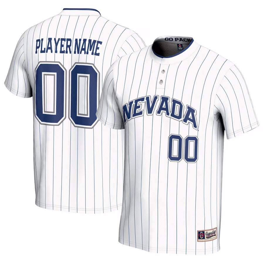 Nevada Wolf Pack GameDay Greats Unisex NIL Pick-A-Player Lightweight Softball Jersey - White - Ujersey Shop