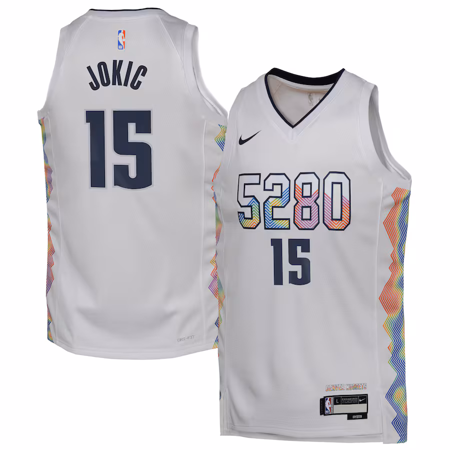 Youth Denver Nuggets Nikola Jokic Nike White 2024/25 Swingman Player Jersey - City Edition - Ujersey Shop
