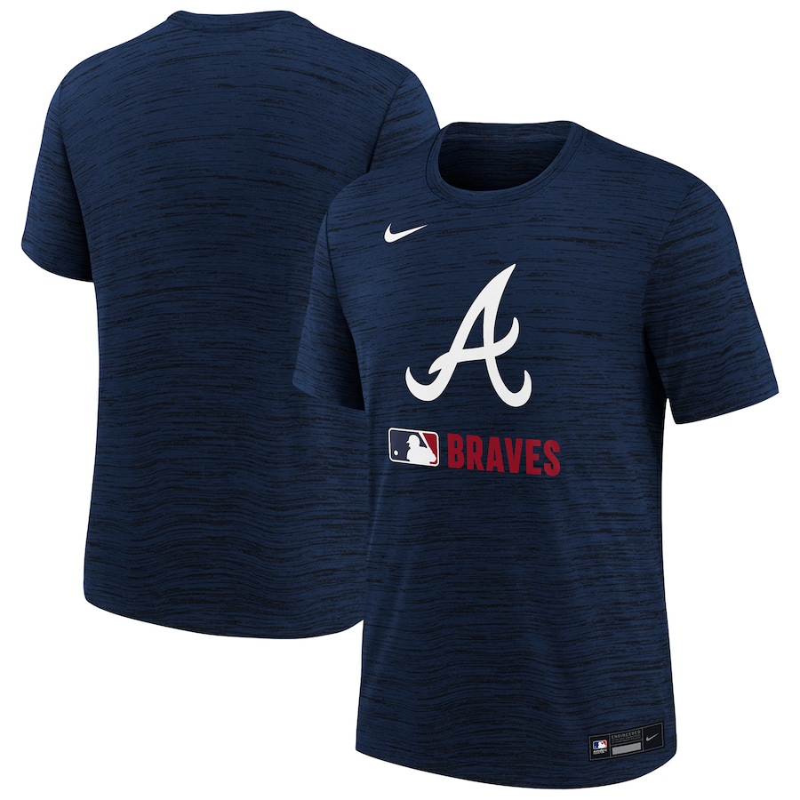 Youth Atlanta Braves Nike Navy Authentic Collection Velocity Performance T-Shirt - Ujersey Shop