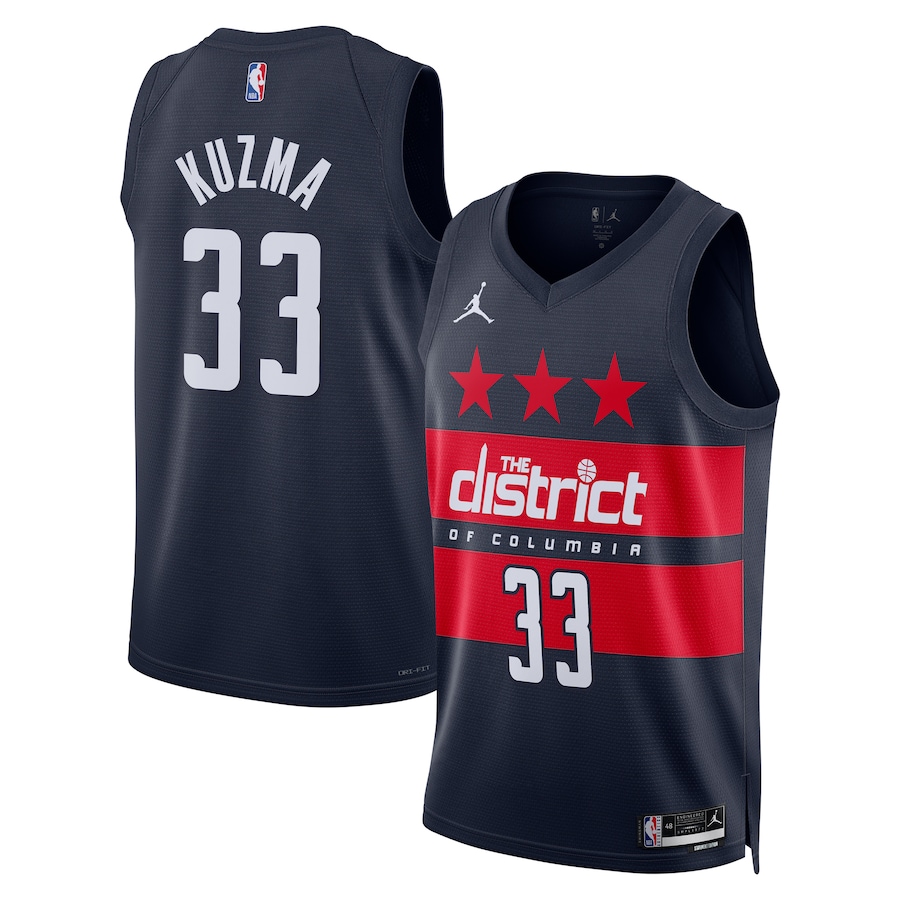 Unisex Washington Wizards Kyle Kuzma Jordan Brand Navy 2024/25 Swingman Jersey - Statement Edition - Ujersey Shop